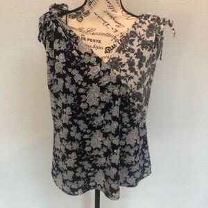 Skies are Blue Madia Tie Sleeve Detail Blue Blouse Size M